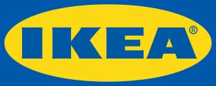 IKEA logo with blue text and yellow background.